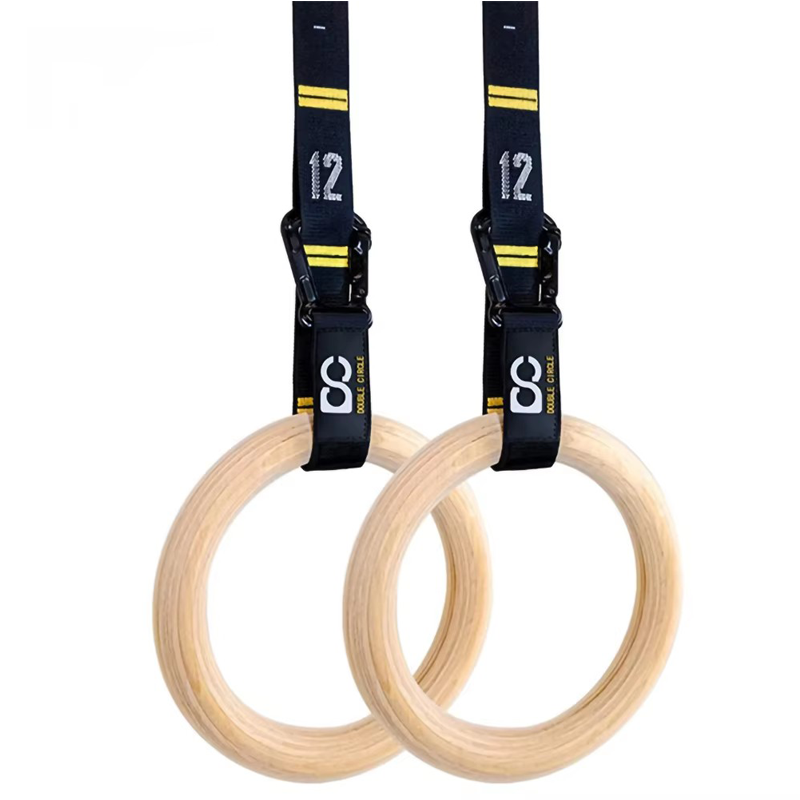 Gymnastic Ring - 32mm木製体操リング、迅速に調整可能な番号付きストラップ付き、運動コントロール強化、筋力トレーニング、ホームジム、エアロビクス、旅行フィットネスに最適
