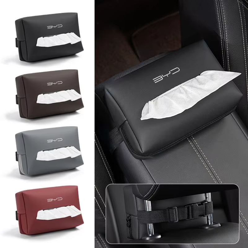 Chalk Bag - レザー製車用ティッシュボックス 車椅子背もたれ用ティッシュボックス アクセサリー BYD 唐漢EV 元ATTO