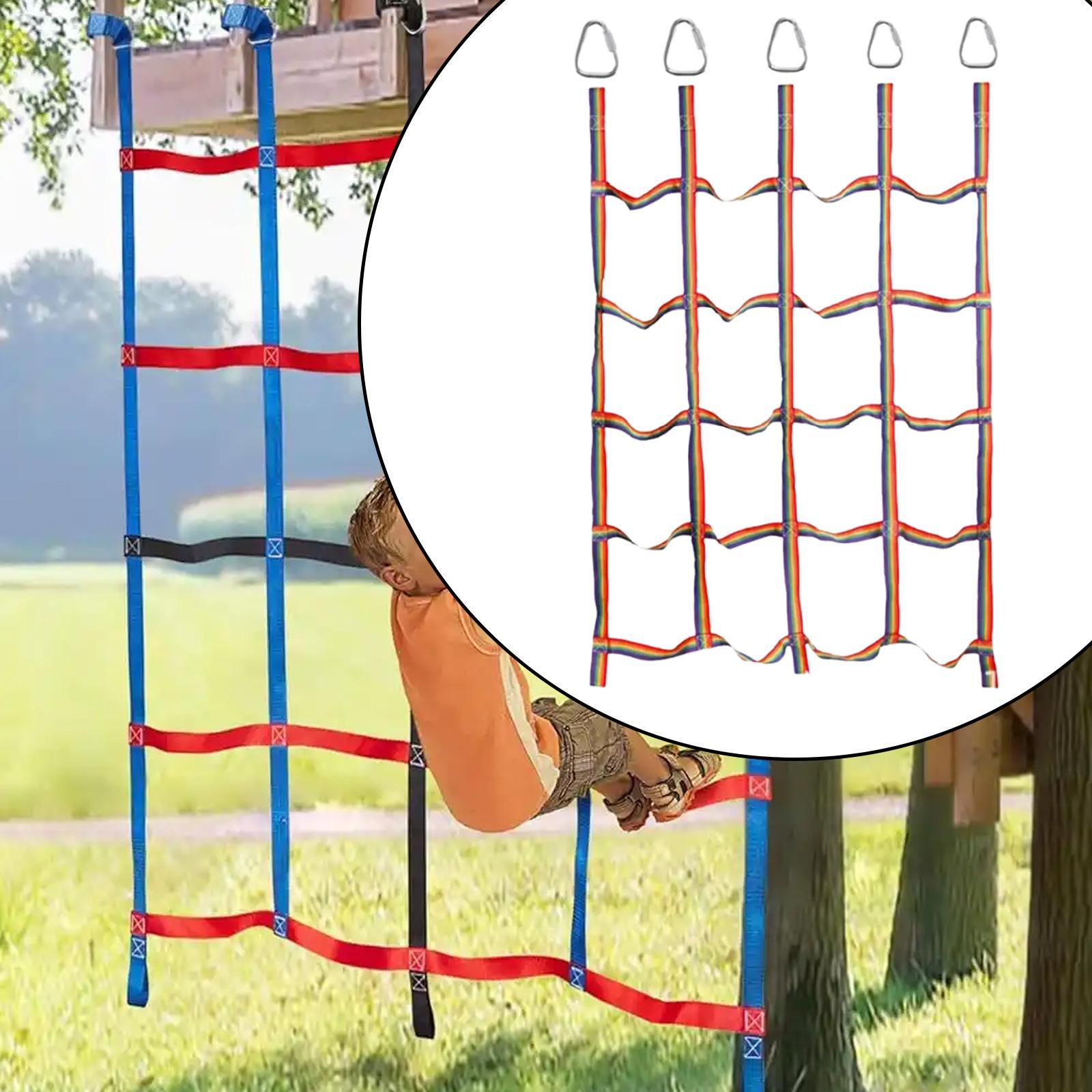 子供用クライミングネット、レインボーロープラダー、屋外用プレ - Rope Climb のレビューと価格