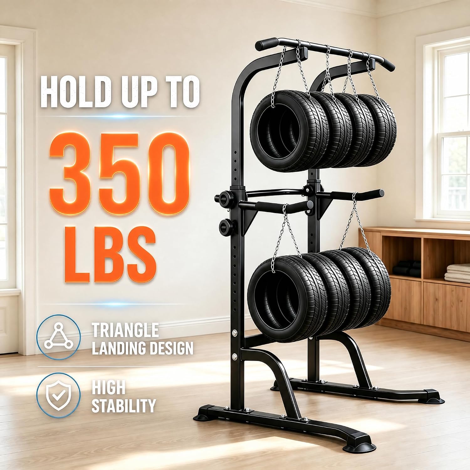 家庭用ジム向けのパワータワー。安定したスチールフレームを備え - Pull Up Bar のレビューと価格