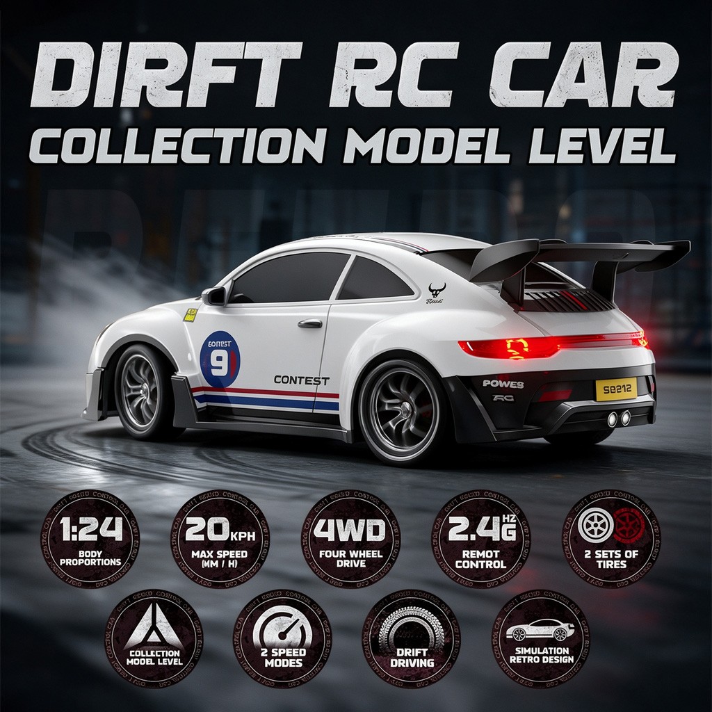 最新のリモコン式ドリフトカー 1:24 4WD レーシングモ - Victor Racket Jetspeed のレビューと価格