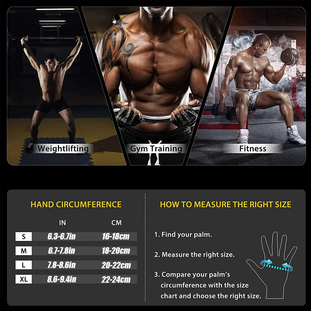 1 ペアハーフフィンガージムフィットネスグローブリストラップ - Weightlifting Gloves のレビューと価格